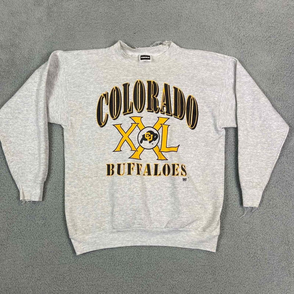 Tultex Gray Colorado Buffs Graphic Sweatshirt with Yellow and Black Print